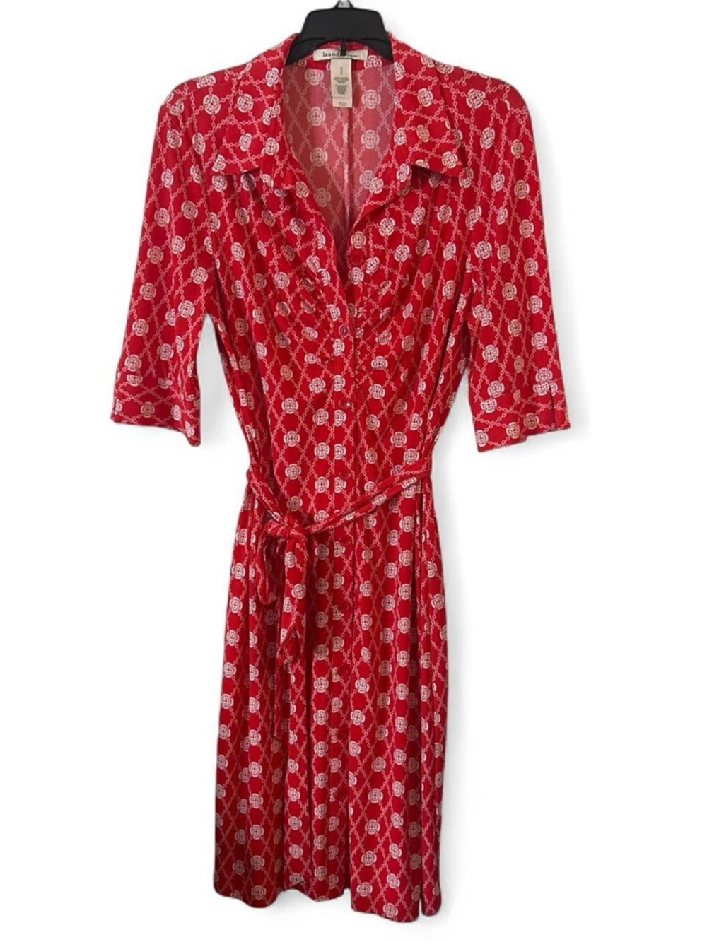 Laundry by Design Red and White Patterned dress